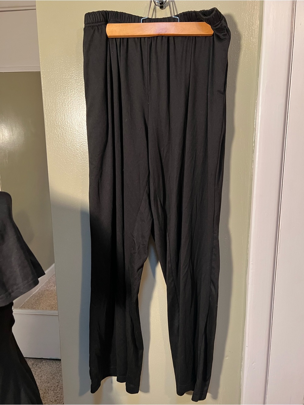 Ekouaer Women’s Sz Large Pajama Set Black Short Sleeve Crewneck Top Pull On Pant - Picture 5 of 9